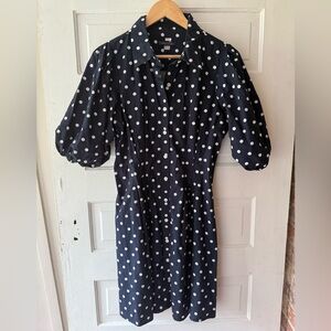 Tommy Hilfiger Blue Puff Sleeve A-Line Dress